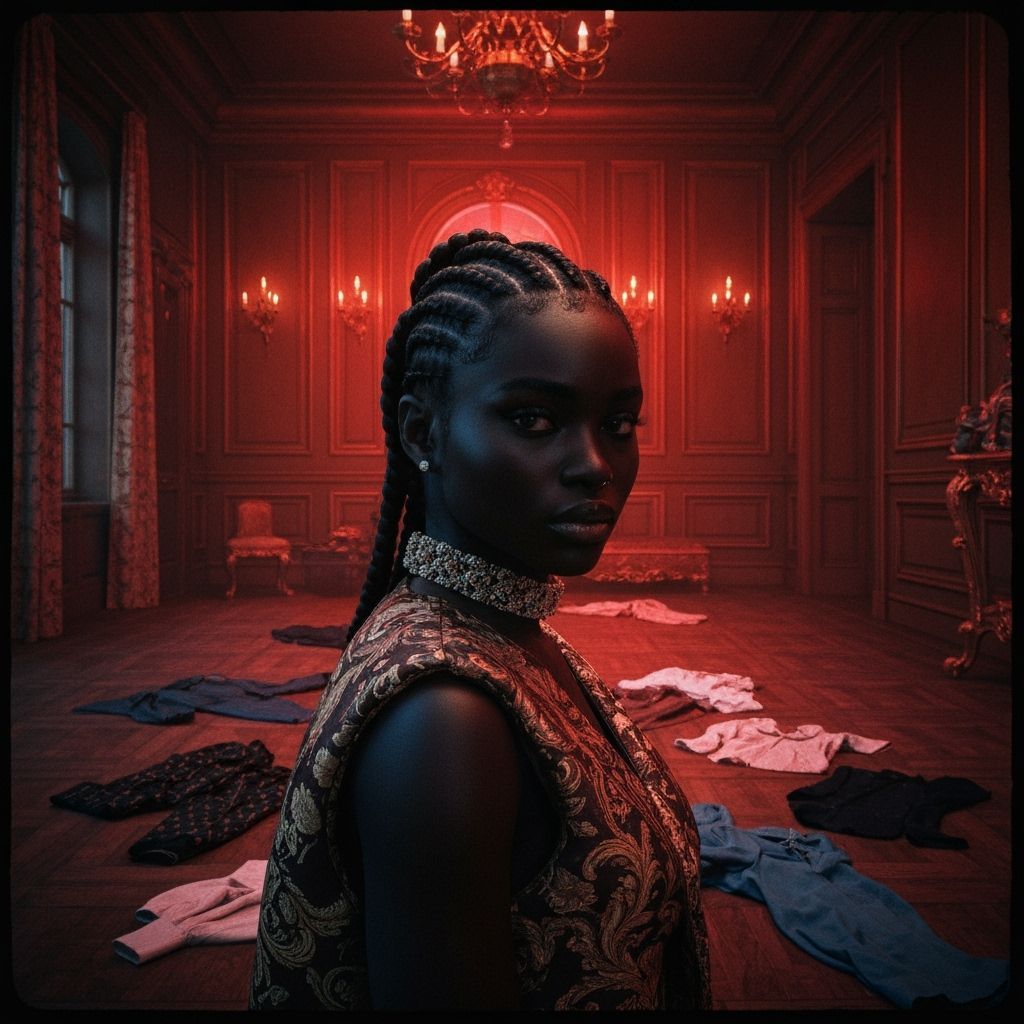 Dystopian Baroque Woman in Renaissance Interior