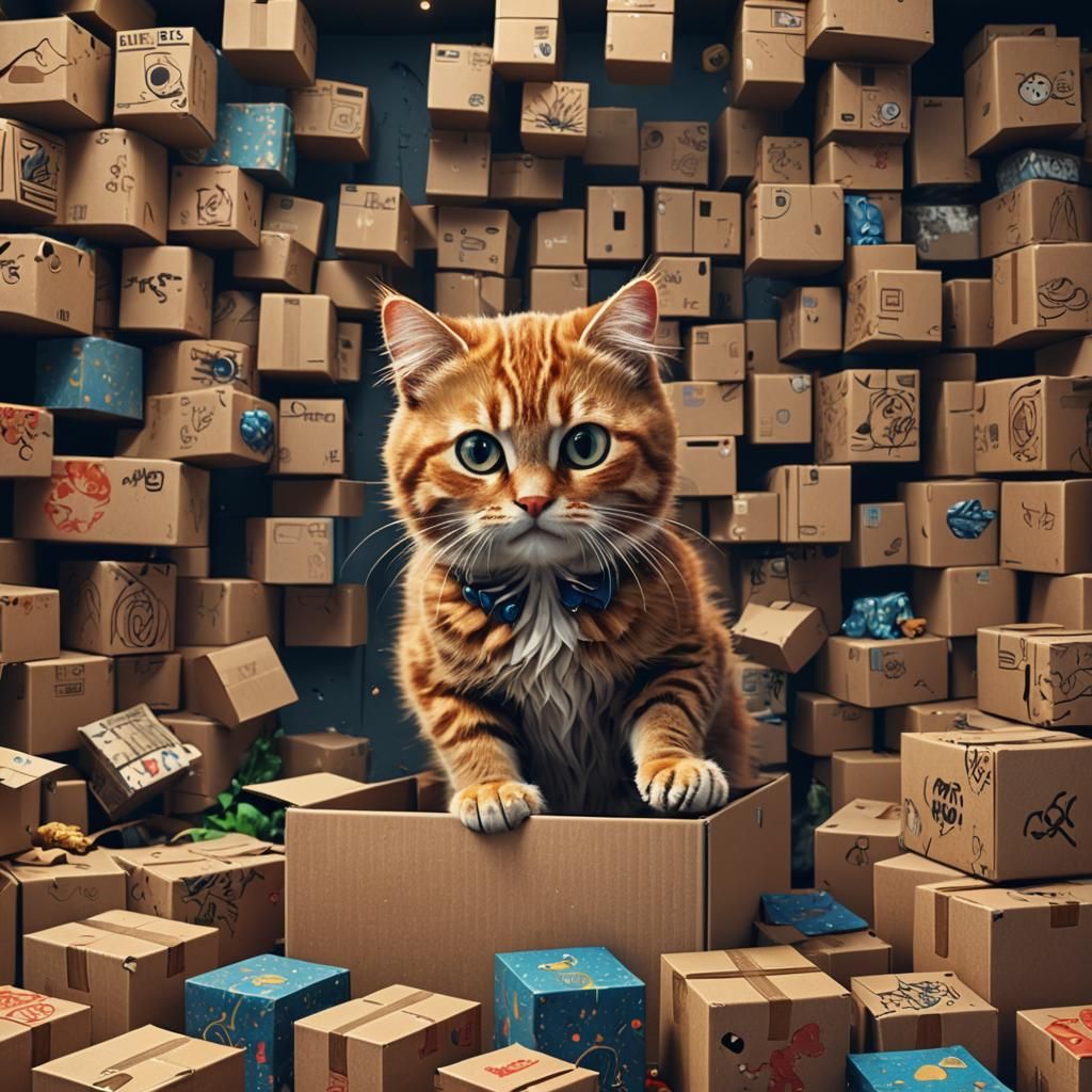 Funny Cat Tries to Fit in Tiny Box