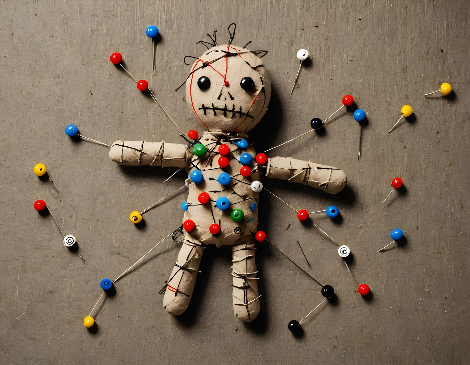 Surreal Voodoo Doll Under Dark Magic Spell