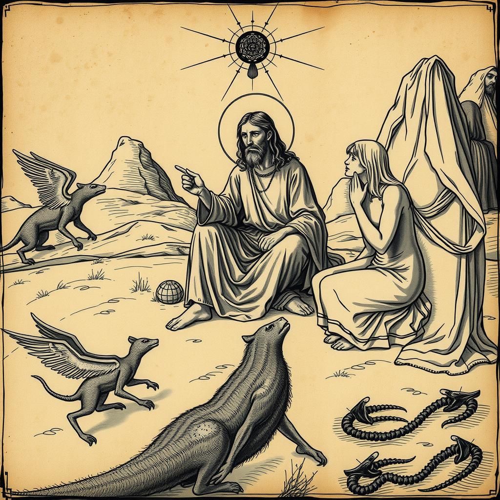 Jesus Christ and Mary Magdalene in Renaissance Style