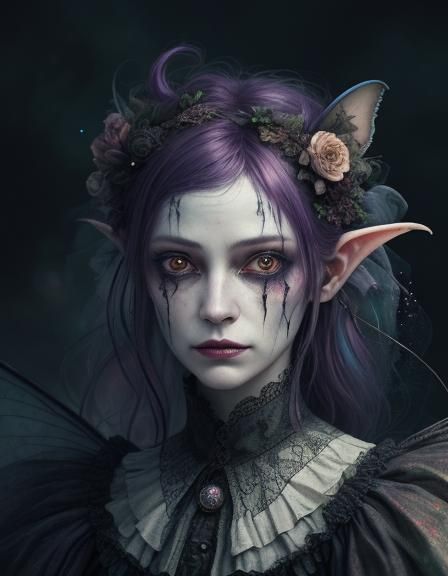 Creepy Pixie Sprite in Dreamworld, Digital Art