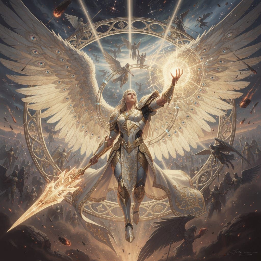 Biblical Angel in Divine Battle