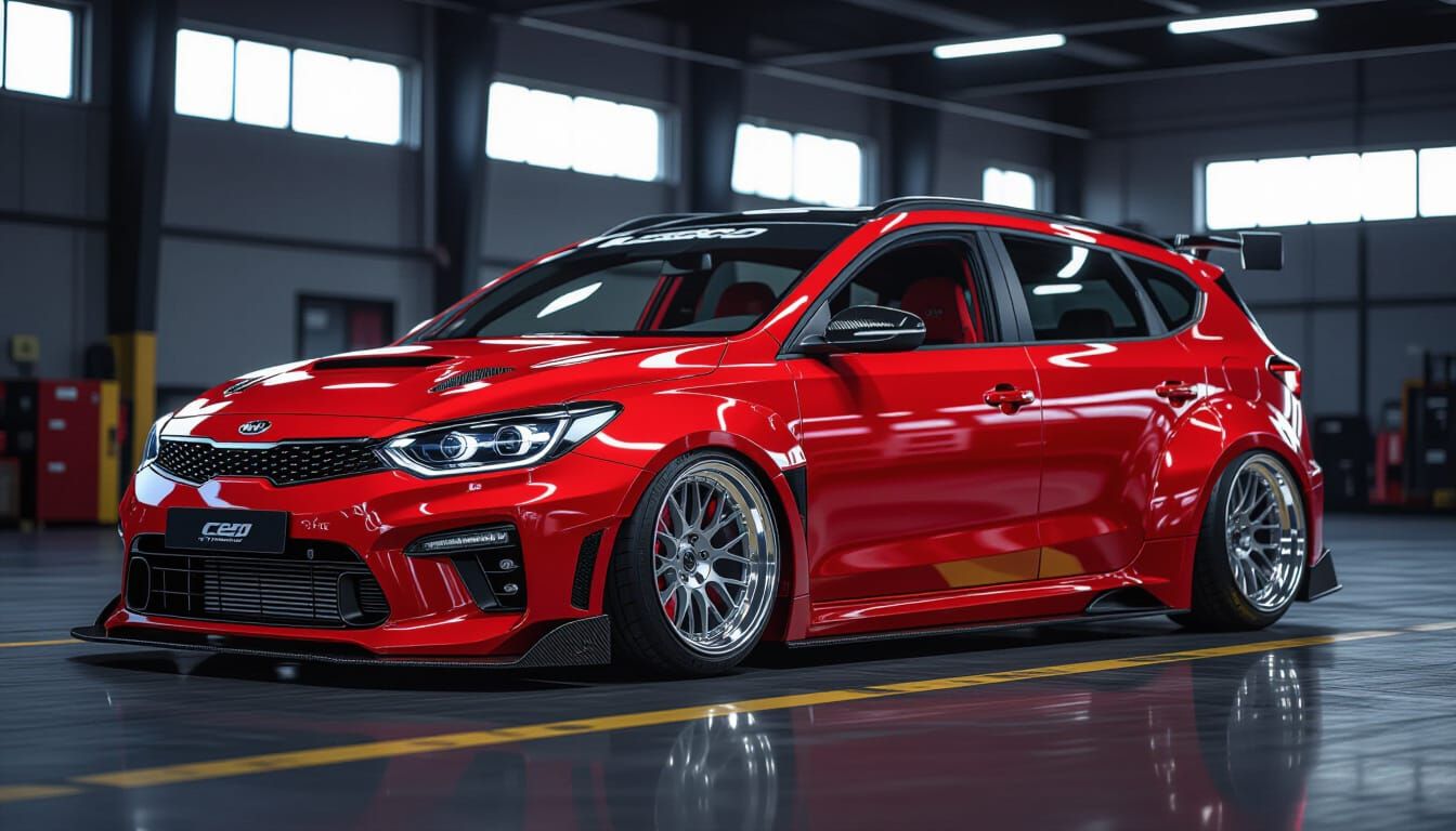 Customized Red 2008 KIA Ceed Stationwagon