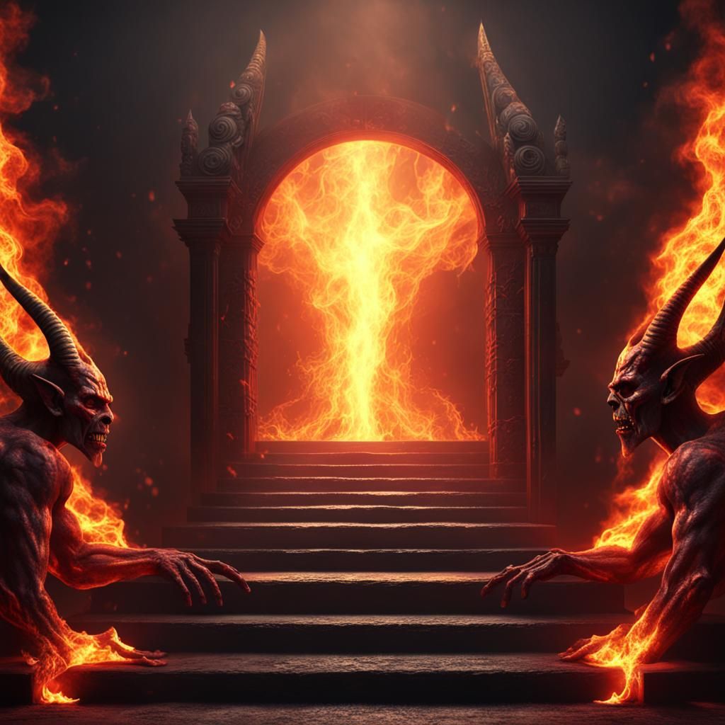 Realistic 3D Render of the Entrance to Hell