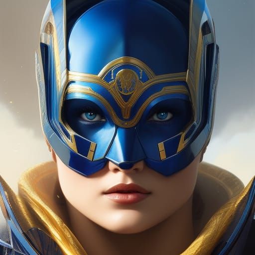 Blue Angel Portrait in Hyperdetailed Digital Art