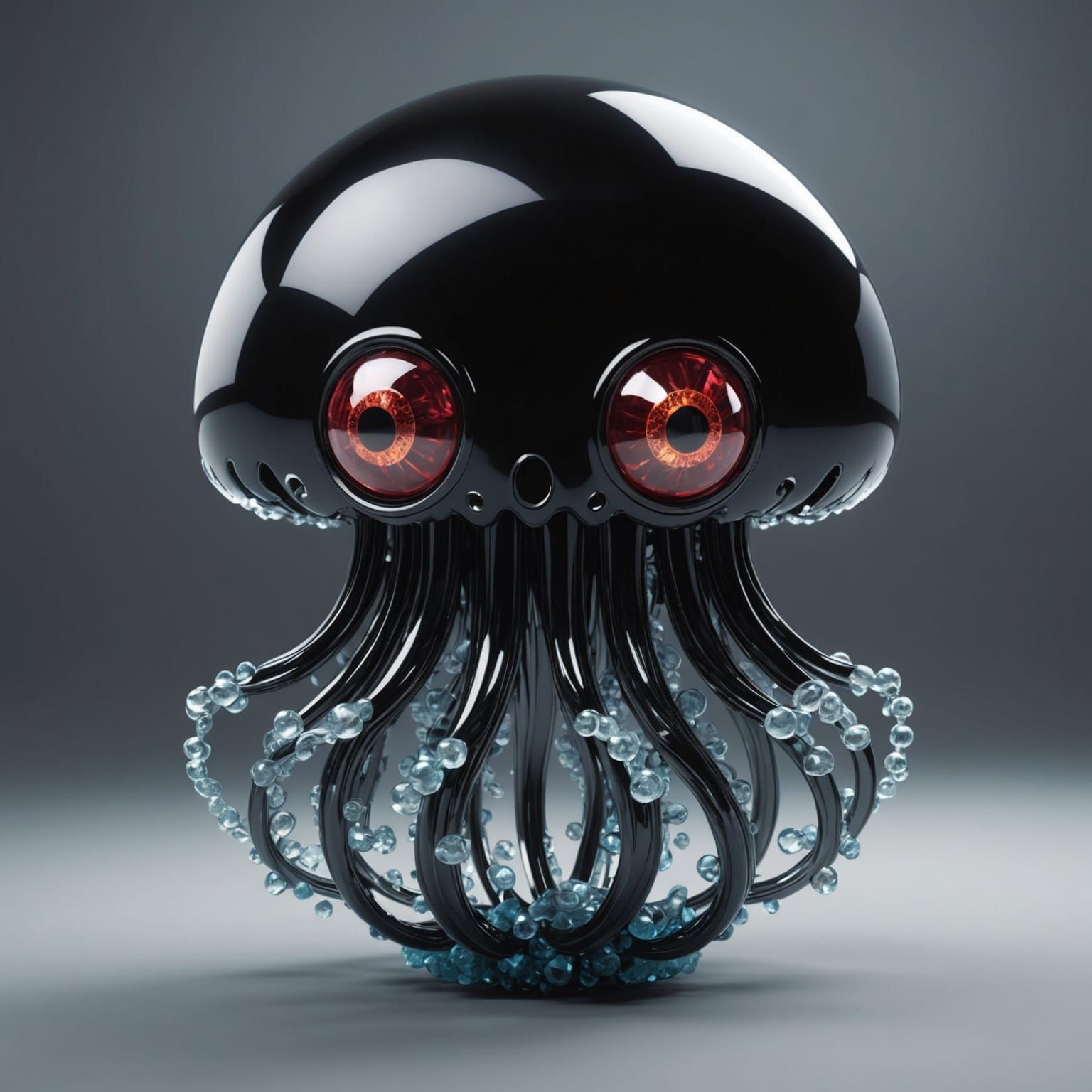 Onyx Crystal Jellyfish Pokemon with Garnet Eyes