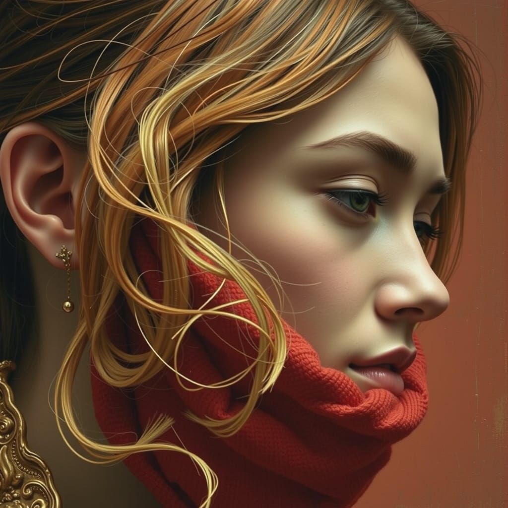 Abstract Swirling Reds and Crimson Tones