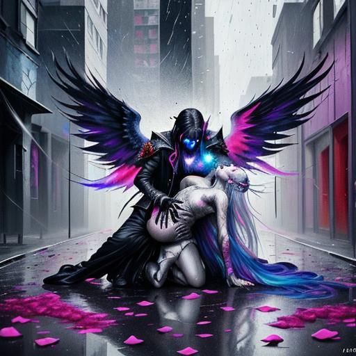 Dark Mage and Fallen Angel Eternal Embrace