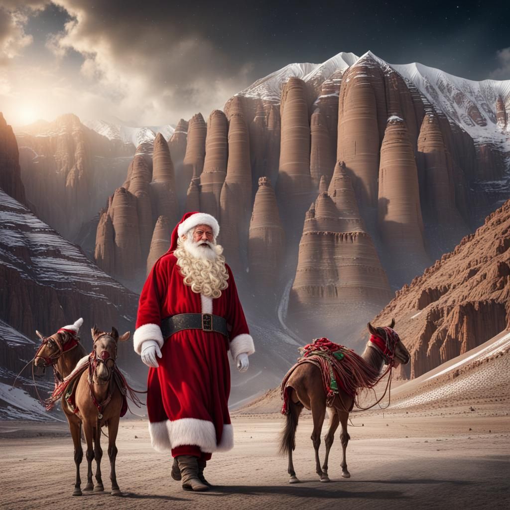 Santa Claus Travels to Bamiyan, Afghanistan