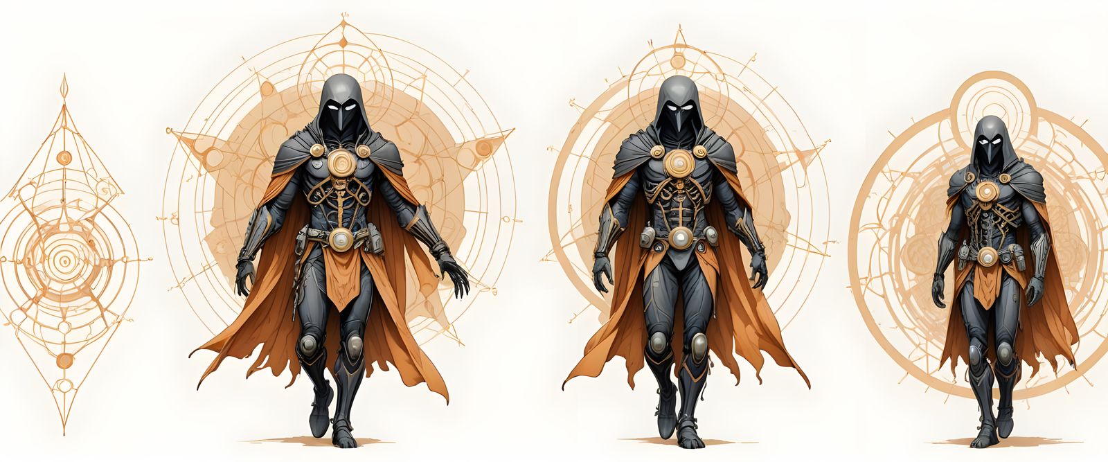 Enigmatic Raven Figure in Cyberpunk Style