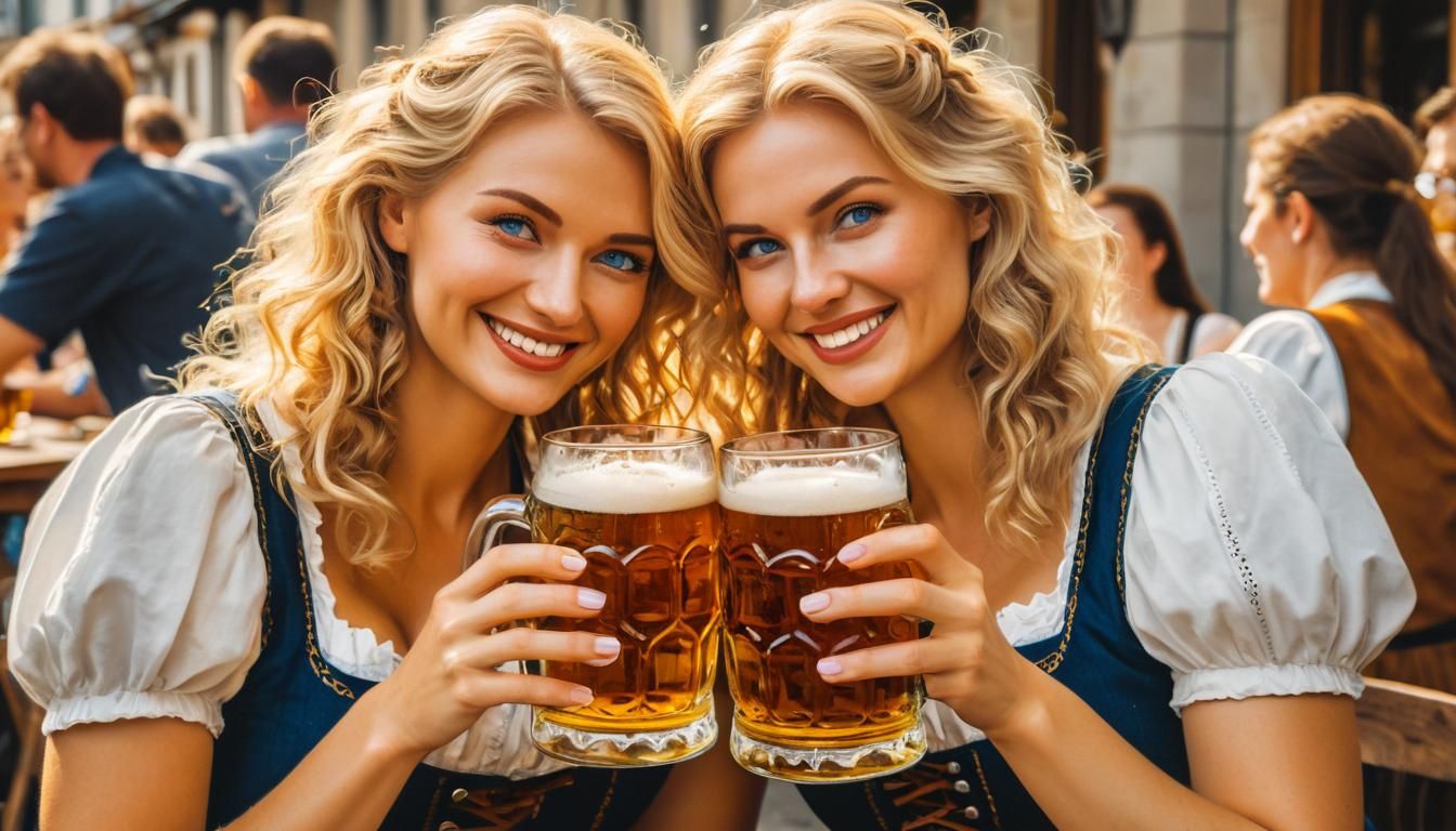 Oktoberfest Celebration in Baroque Oil Painting Style