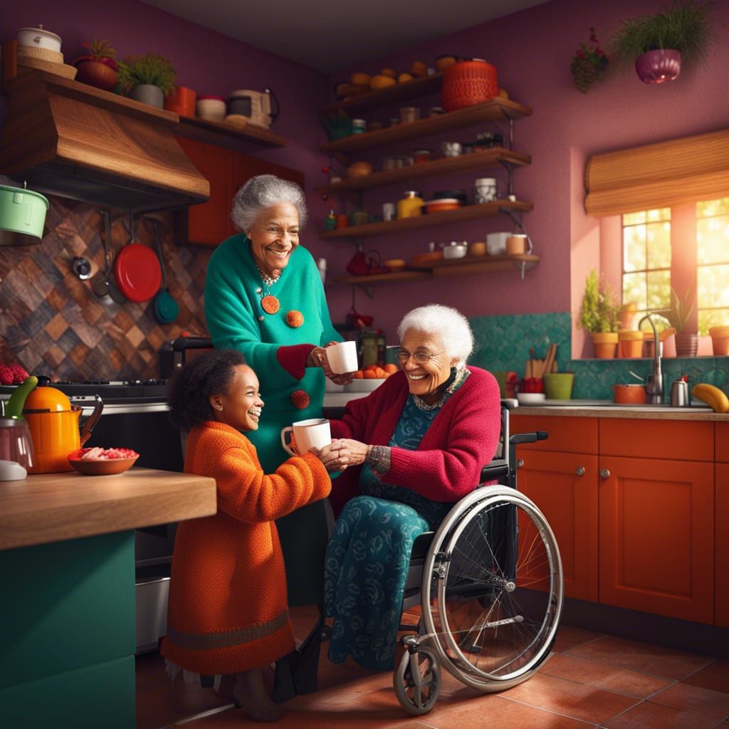 Heartwarming Moment: Grandmother and Granddaughter Sharing J...