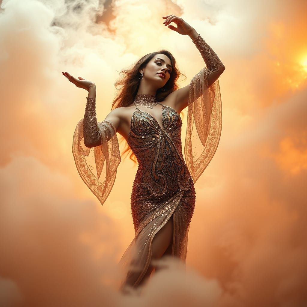 Glamorous Woman in Shimmering Sequins