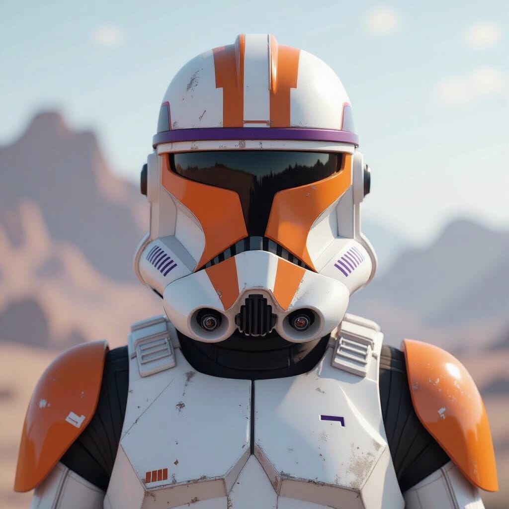 Star Wars Clonetrooper CT-1225 in Orange and Purple Accents
