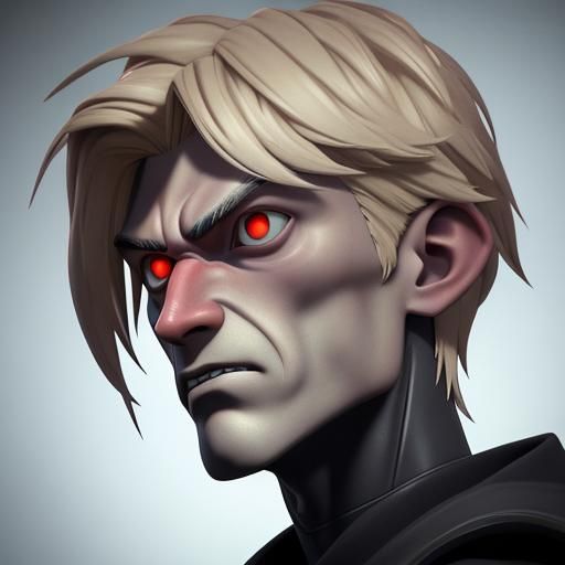 Undead Demon Portrait in 3D Anime Style