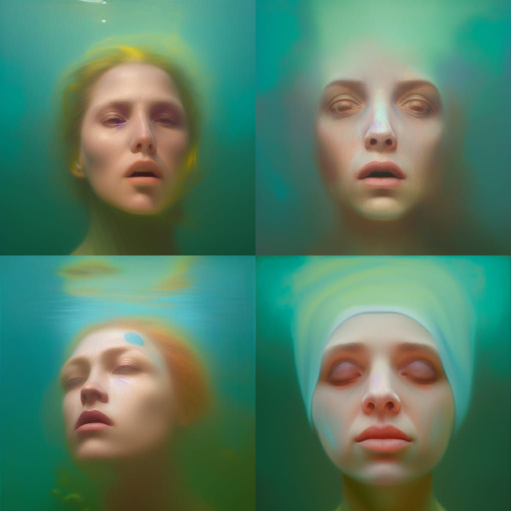 Underwater Portrait in Hyper-Detailed Figurative Style