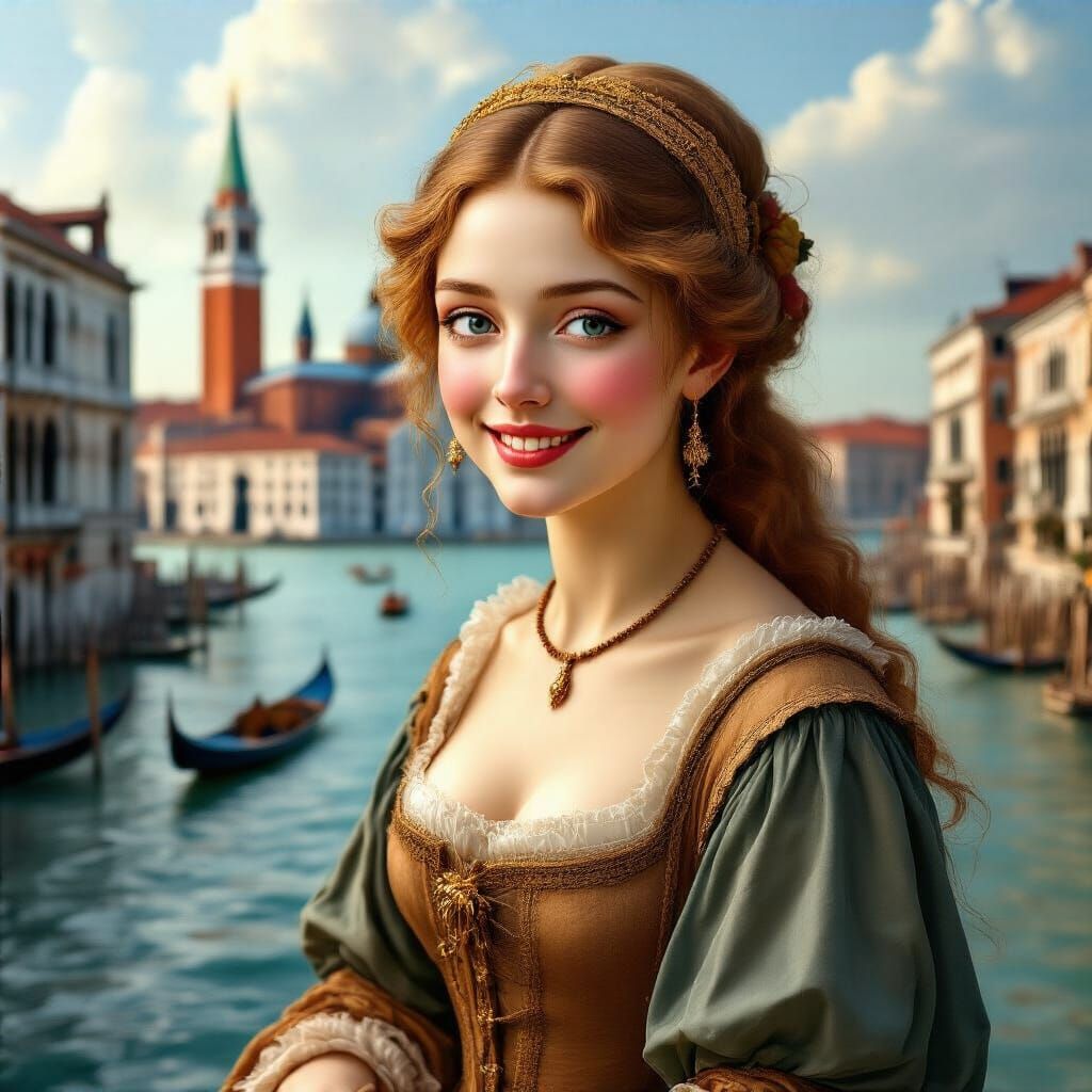 Venetian Beauty in the Style of DaVinci