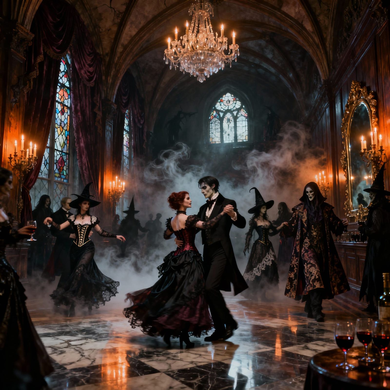 Gothic Ballroom Dance of Vampires and Witches