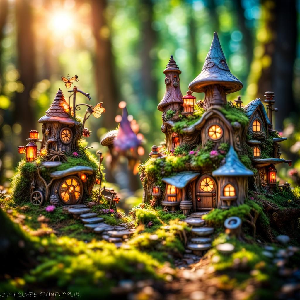 Enchanted Fairy Village: Professional Photography with Bokeh