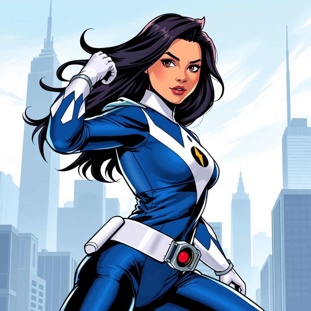 Trini Kwan as The Blue Eagle Power Ranger