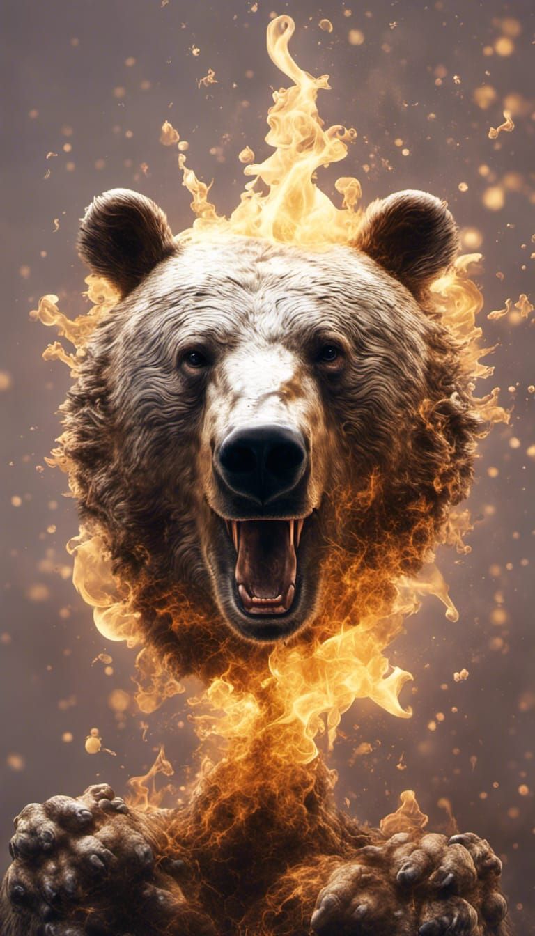 Obese Bear King in Hyperrealistic CGI Diorama