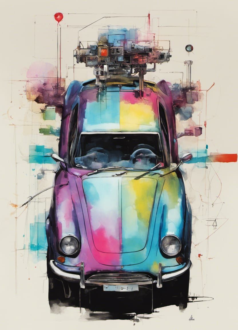 High Tech Experimental Car in Whimsical Style