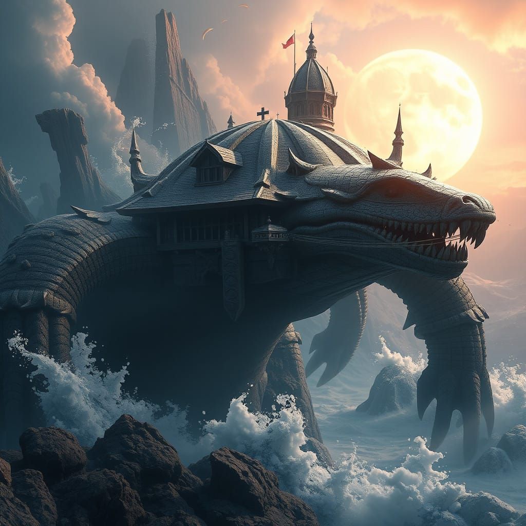 Fantastical Turtle World in Vibrant Colors