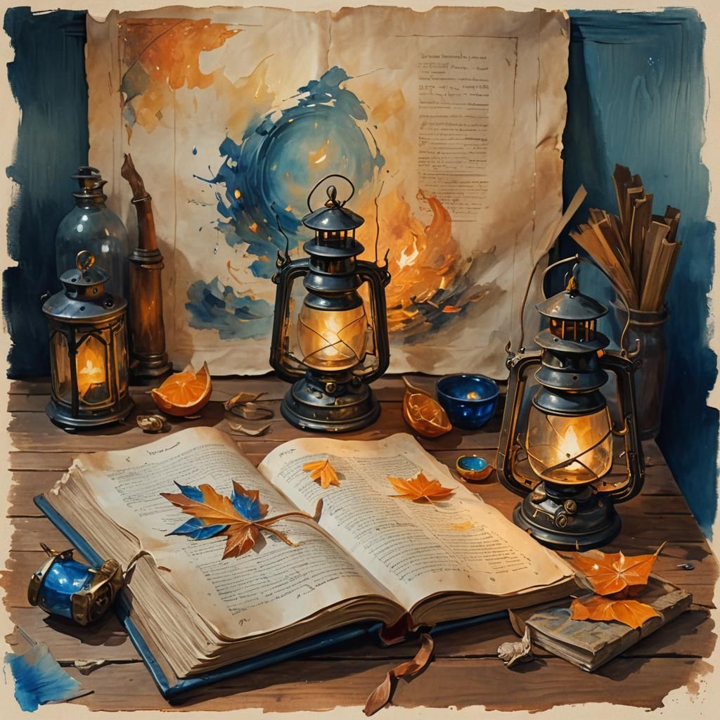 Illuminated Manuscript Concept Art in Oil Painting Style