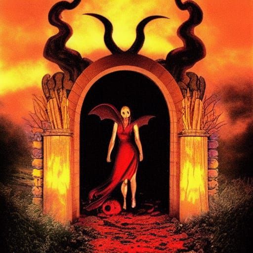 Demonic Goddess at the Entrance to Hell
