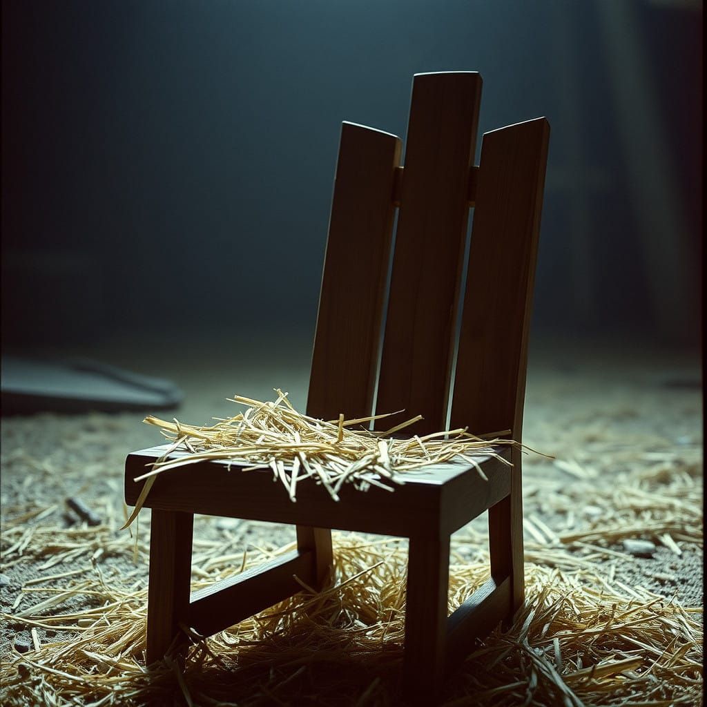 Ethereal Manger-Inspired Chair in Cinematic Film Still Style