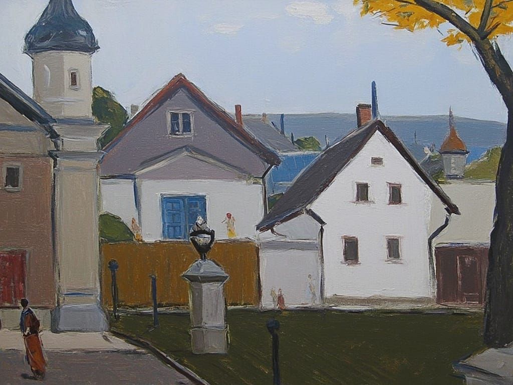 Soft Focus Post-Impressionist Landscape with Vibrant Accents