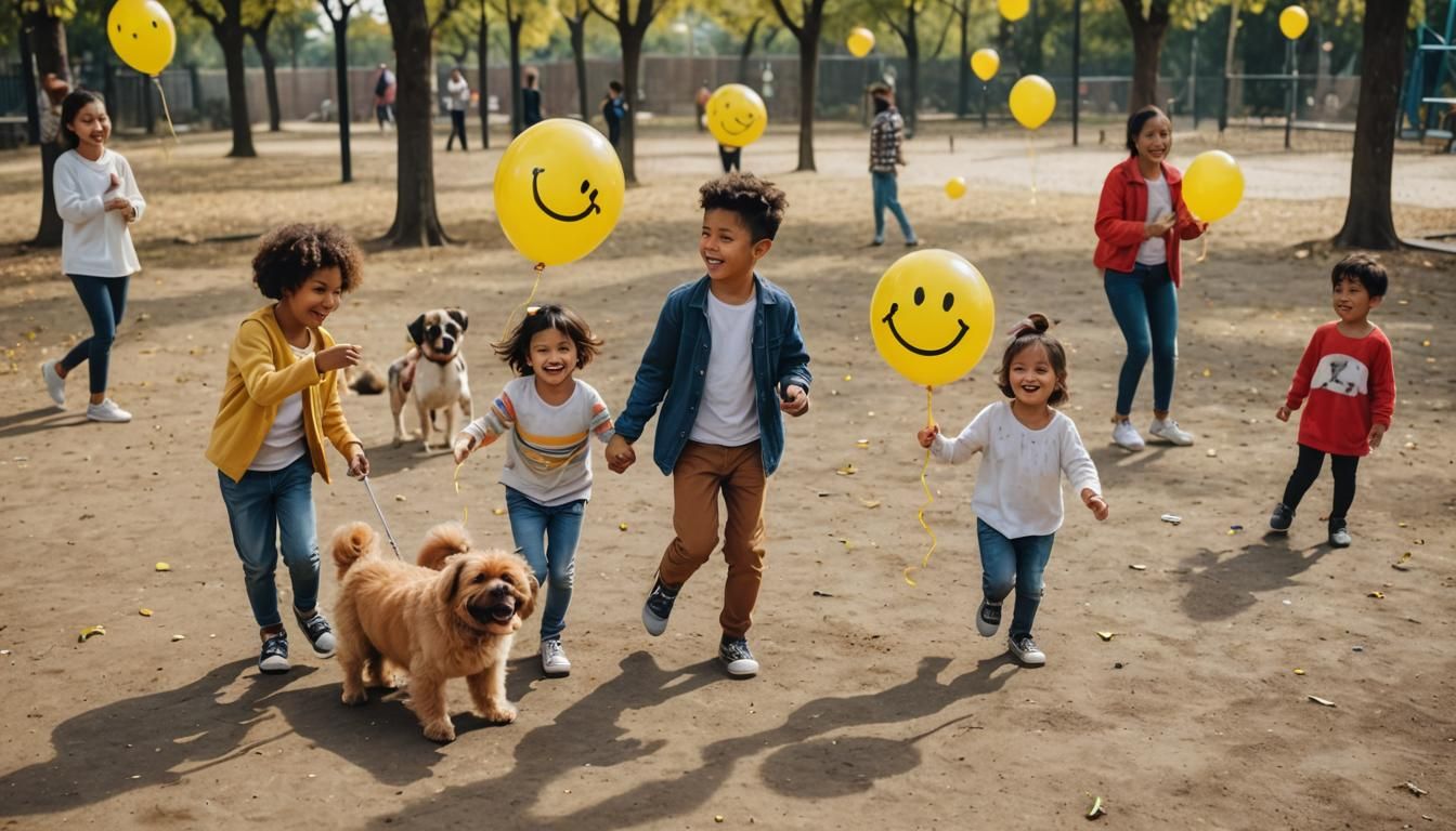 Children's Joyful Playdate in the Park