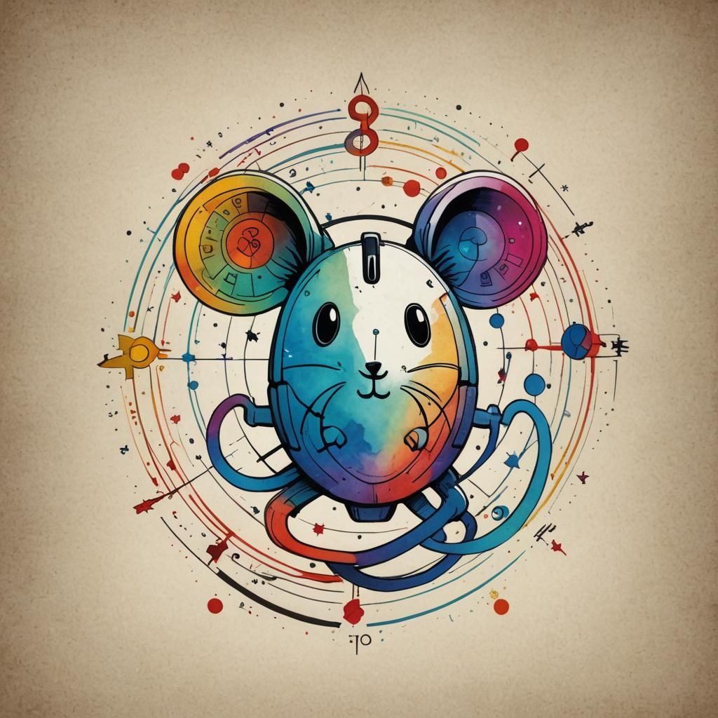 Computer Mouse Controller Astrological Sign Logo