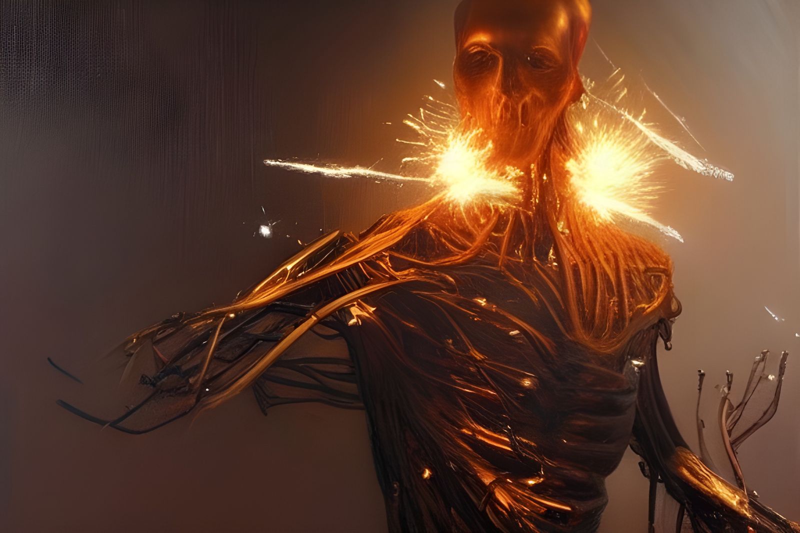 Dark Creature Assembling Cosmic Machine, Hyper-Realism