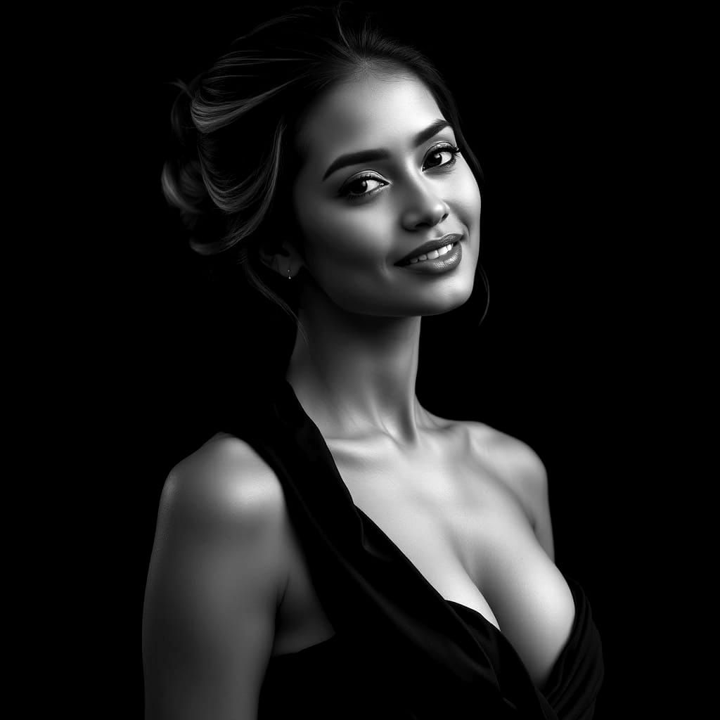 Elegant Portrait in Chiaroscuro Style