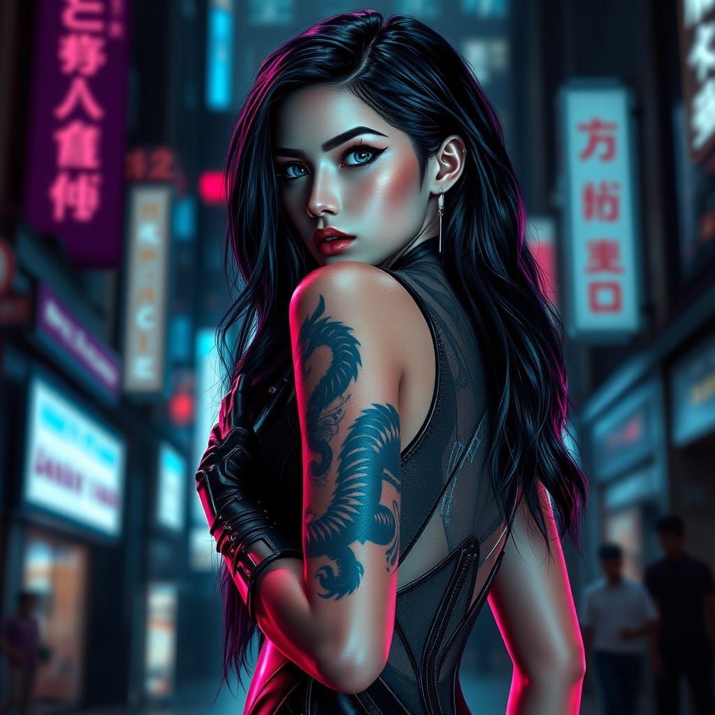 Cyberpunk Goddess of Tokyo Descent