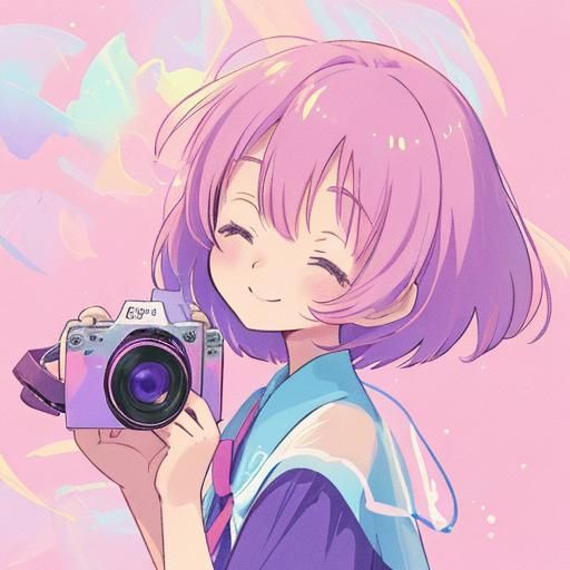 Anime Girl in Pop Art Collage Style