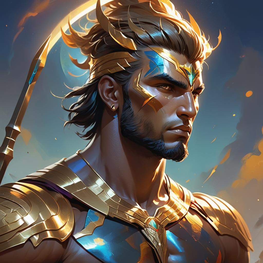 Apolaki: Radiant God Concept Art in Triadic Colors