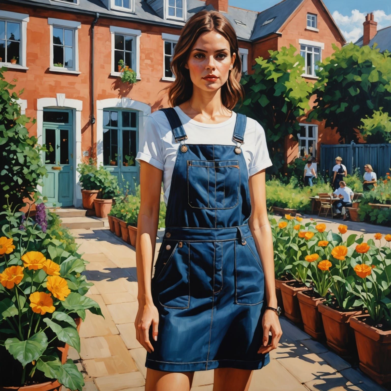 Fashionable Gardener in Dungarees, Saliot Style