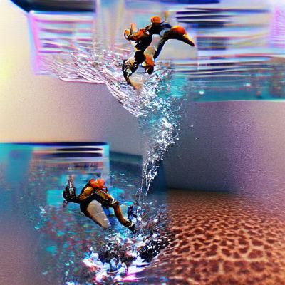 Person Diving into Blue Water