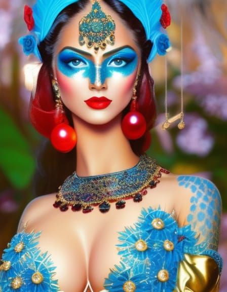 Enchanting Glittering Princess Portrait in Splash Art Style