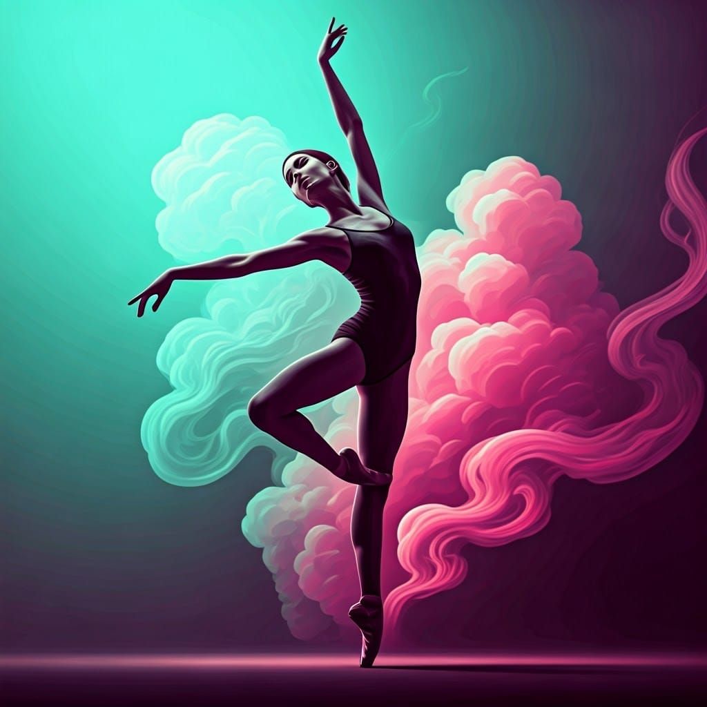 Contemplative Dancer in Film Noir Impressionism