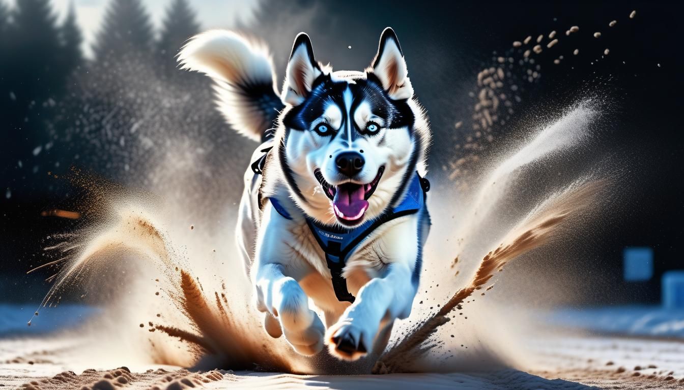 Husky running