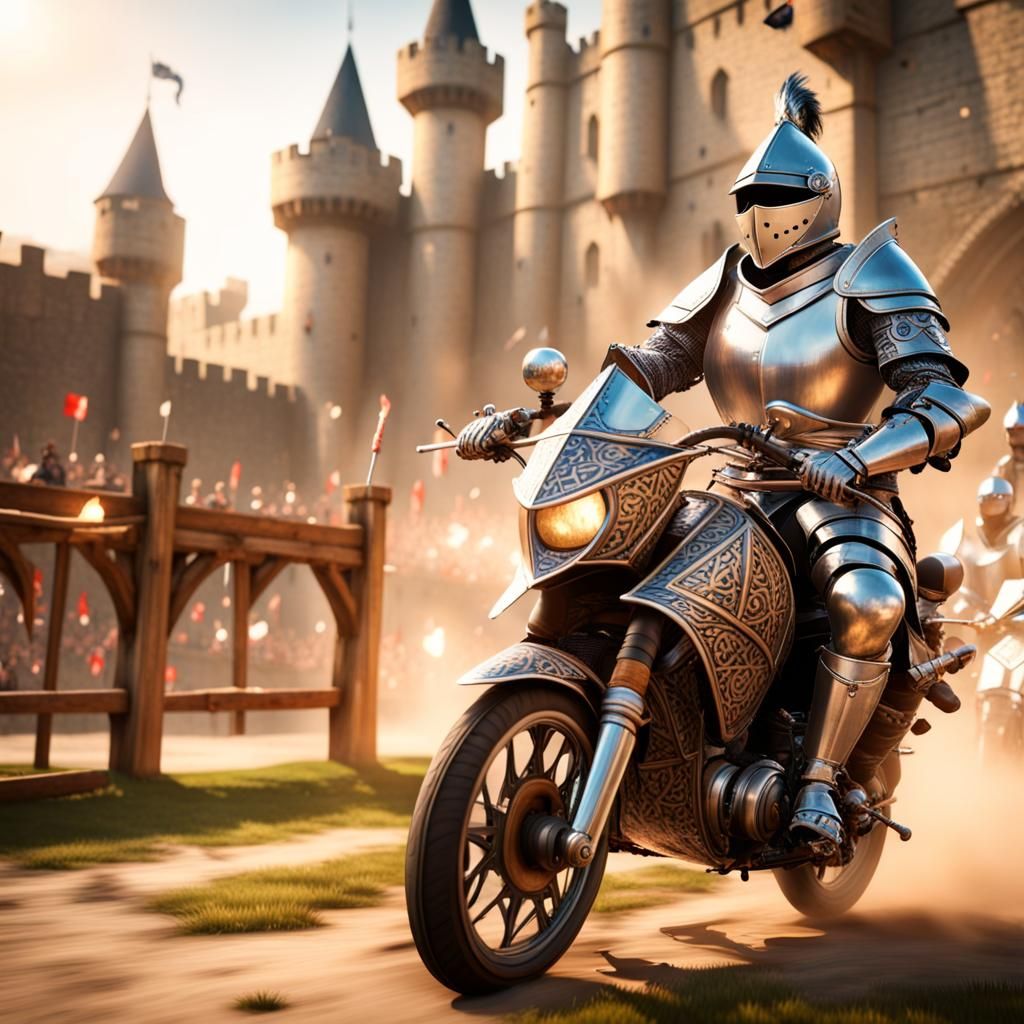 Medieval Jousting Tournament on Flying Motorbikes