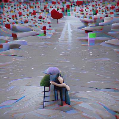 Minimalist Abstract Depression: Somber Isolation