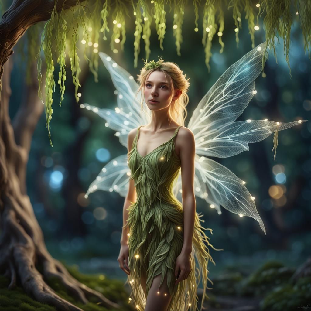 Luminescent Fairy Portrait in Magical Realism