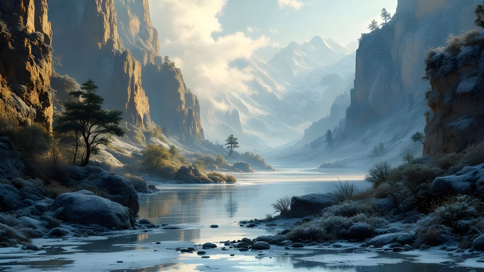 Photorealistic Landscape Airbrush Art in Unreal Engine Style