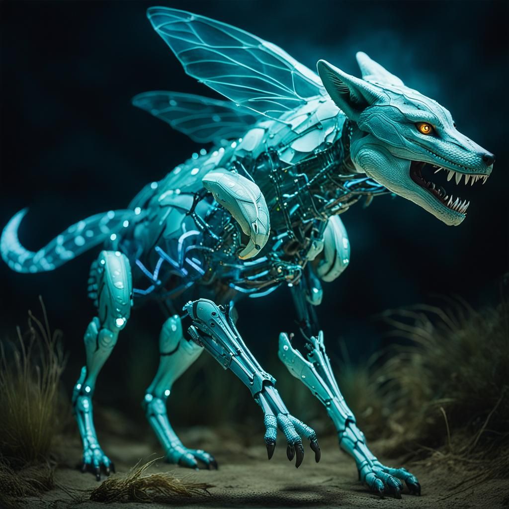 Bioluminescent Chimera with Mechanical Wings