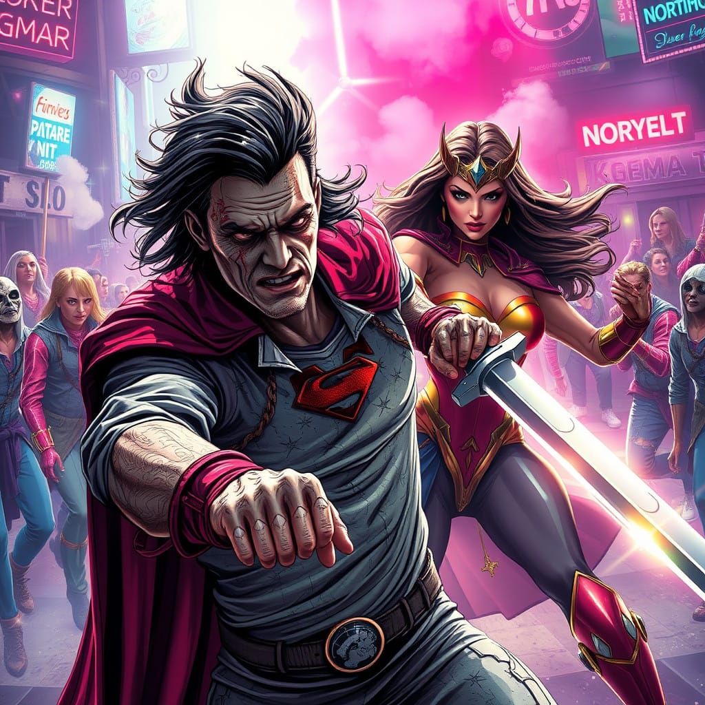 Superheroes Clashed in a Carnival Arena