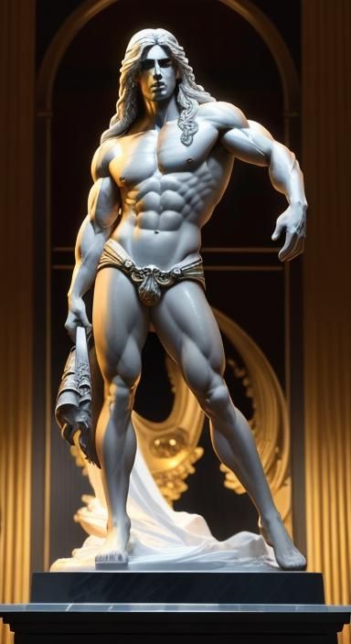 Marble statue of a man